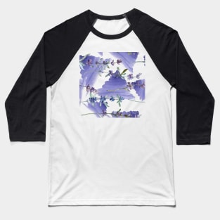 Lavender Flower Watercolor Blue Triangular Baseball T-Shirt